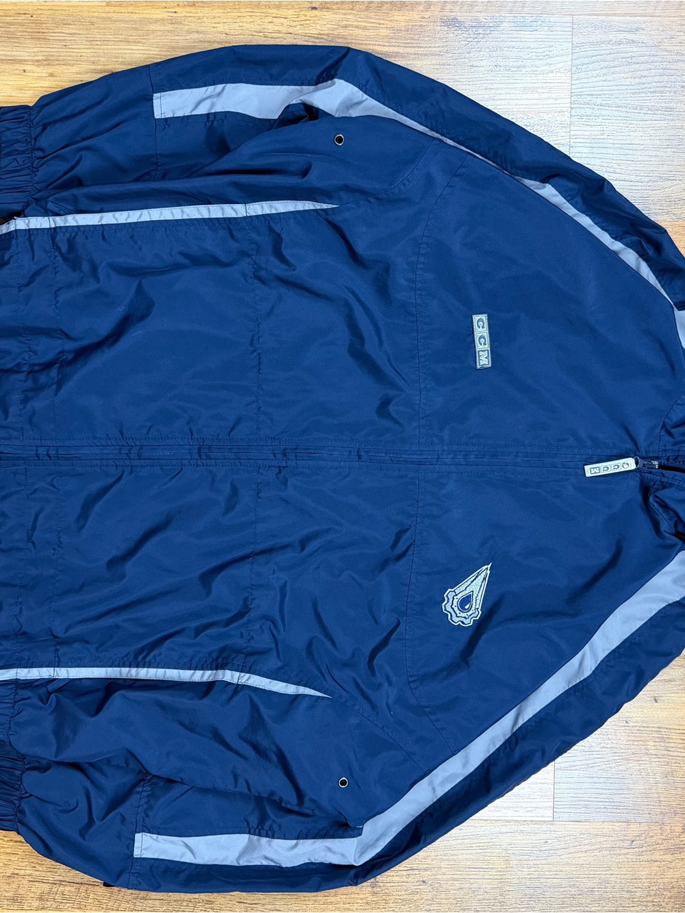 Oilers tear drop ccm windbreaker jacket